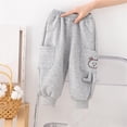 thumbnail image 2 of Odeerbi Toddler Boys Girls Fleece Lined Cargo Pants Winter Thermal Jogger Pants Sweatpants Children's Solid Color Print Warm Pants Full Length Pants Toddler Clothes Gray, 2 of 9