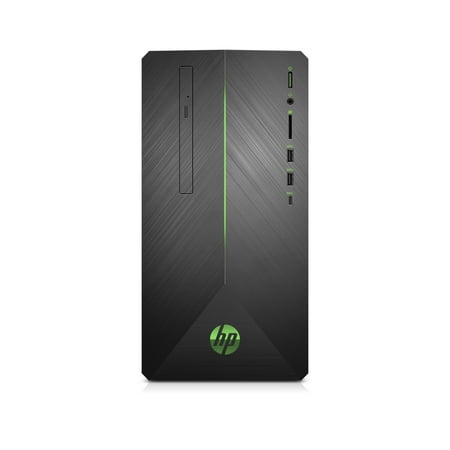 HP Pavilion Gaming Desktop Tower, AMD Ryzen 5 2400G, NVIDIA GeForce GTX 1050 Graphics, 1TB HDD, 8GB SDRAM, DVD, Mouse and Keyboard, Shadow Black with Green LED Lighting, (Best Apu For Gaming)
