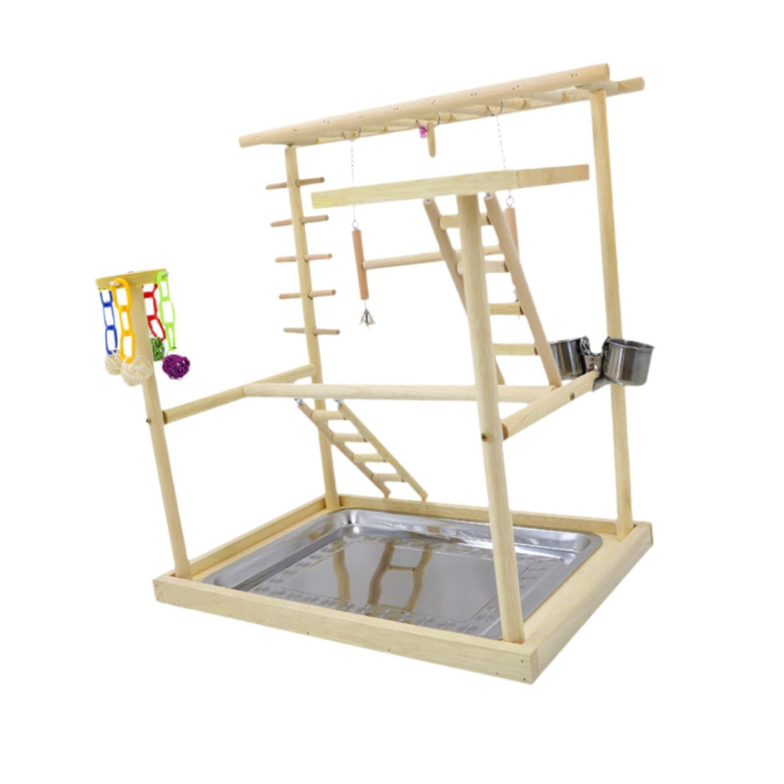 TOOYFUL Bird Playground, Bird Playing Stand ,, Activity Center Bird Play -Gymnastics Played Wood Bird Perch Stood for Lovebirds Kakaatoo