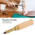 thumbnail image 3 of Screw Hole Punch, Easy Operation Multi Purpose Leather Hole Punch Tool Effort Saving Easy Assembly Wooden Handle Adjustable  For Craft, 3 of 8
