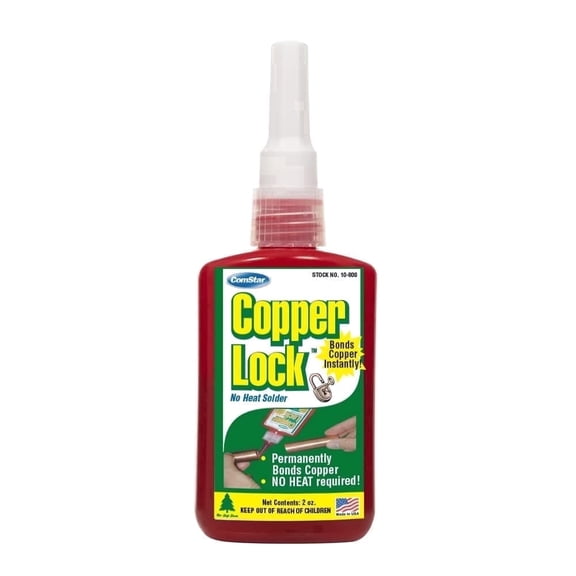 ComStar Copper Lock -2 oz, No Heat Liquid Solder for Copper, Brass & All Yellow Metals, Instant Leak-Proof Seal Up to 500 PSI, Withstands -60°F to 300°F. Bonding Solution for Plumbing & HVAC(10-800)