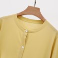 thumbnail image 5 of Miluxas Women's Classic Long Sleeve Cardigan Solid Color Round Neck Casual Open Front Button Down Cardigans Yellow XL(XL), 5 of 7