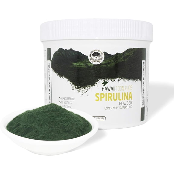 Spirulina Powder 16 Ounce ,Substitute protein powder,Fitness food,Spirulina on Earth 100% Vegetarian,1LB