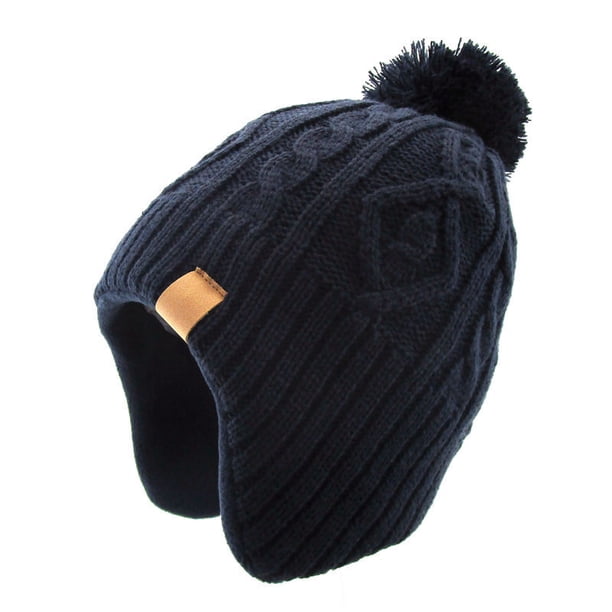 Gorro infantil de punto de moda para otoño e invierno, gorro de lana cálido con protección para las orejas para niños y niñas, gorro de polar, gorro informal de moda