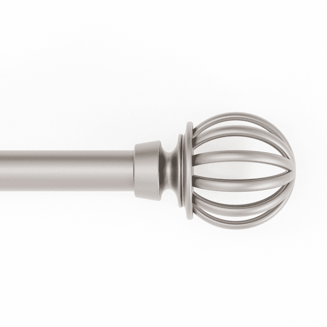 Mainstays 1/2" Nickel Macey Cage Adjustable Curtain Rod Set, 28"-48"