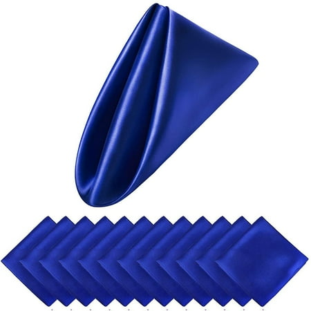 

12Pcs 50cm Table Napkins Cloth Square Satin Fabric Napkin Pocket Handkerchief for Wedding Birthday Home Party Hotel