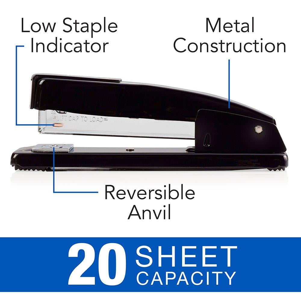 20 Sheet Capacity Stapler Black Commercial Desk Stapler 44401