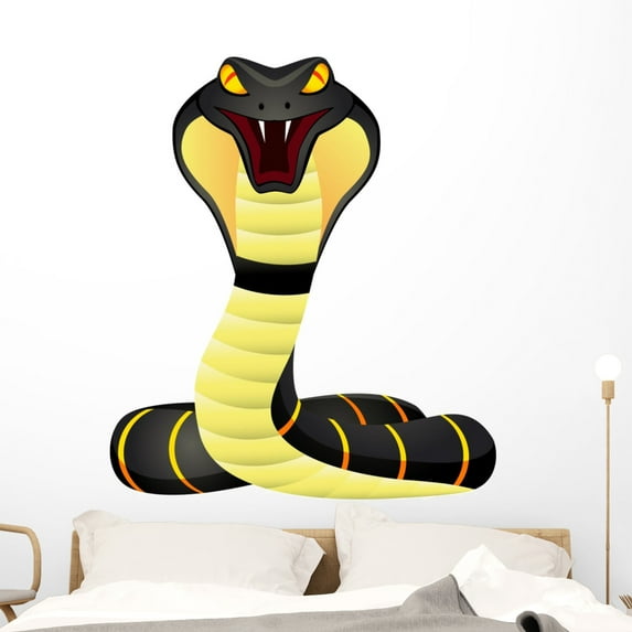 King Cobra Wall Mural by Wallmonkeys Peel and Stick Graphic (48 in H x 42 in W) WM98746