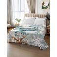 thumbnail image 3 of Twin XL Size Flat Sheet Only, Teal Crab Coastal Soft Brushed Microfiber Bed Sheets, Nautical Summer Beach Starfish Ocean Hotel Quality Breathable Bedding Top Sheet, Easy Care, 66"x102", 3 of 9