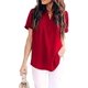 thumbnail image 4 of Blusas de gasa con escote en V dividido informal de verano para mujer, túnica suelta, Tops de manga corta Ormromra, 4 of 5