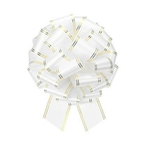 10 Inch Giant Large Pull Bow Big Metallic Car Bows Ribbon with Gold Edge for Wedding Presents Gift Wrapping Christmas, White