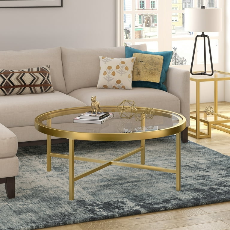 Xivil 36 Round Coffee Table Brass