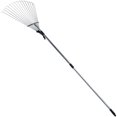 LONGRV Metal Leaf Rake , Garden Rake with Stainless Steel Handle for