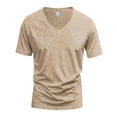 thumbnail image 5 of Men's V Neck T Shirts Casual Stylish Stretch Short Sleeve T Shirts Summer Breathable Lightweight Regular Fit Lounge Tees Complexion S, 5 of 5