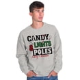 thumbnail image 5 of Funny Christmas Candy Lights Poles Men's Crewneck Sweatshirt Brisco Brands S, 5 of 6