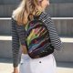 thumbnail image 5 of Disketp Colorful Dragon Head Profile print Canvas Backpack Lightweight Travel Daypack Student Rucksack Laptop Backpack-Small, 5 of 5