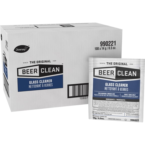 0.5 oz. Packet, Beer Clean Glass Cleaner, Powder, (100/Carton)