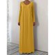 thumbnail image 5 of mfyjkho Vestidos midi para mujer, Vestido de mujer de moda de color liso con cuello en V y manga larga, falda larga con bolsillo Vestidos de otoño s, 5 of 5