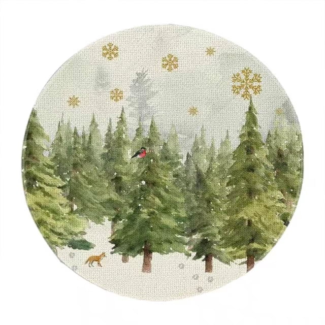 Christmas Table Decorations,Christmas Snowman Round Placemats for Kitchen Table, Insulated Tablecloth Mats Decor