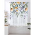 thumbnail image 2 of Sheer Curtains 72 Inches Long, Floral Eucalyptus Leaves Semi Sheer Curtains Light Filtering Window Treatment, Daisy Summer Botanical Watercolor Privacy Voile Drapes for Living Room 52x72 Inch, 2 of 7