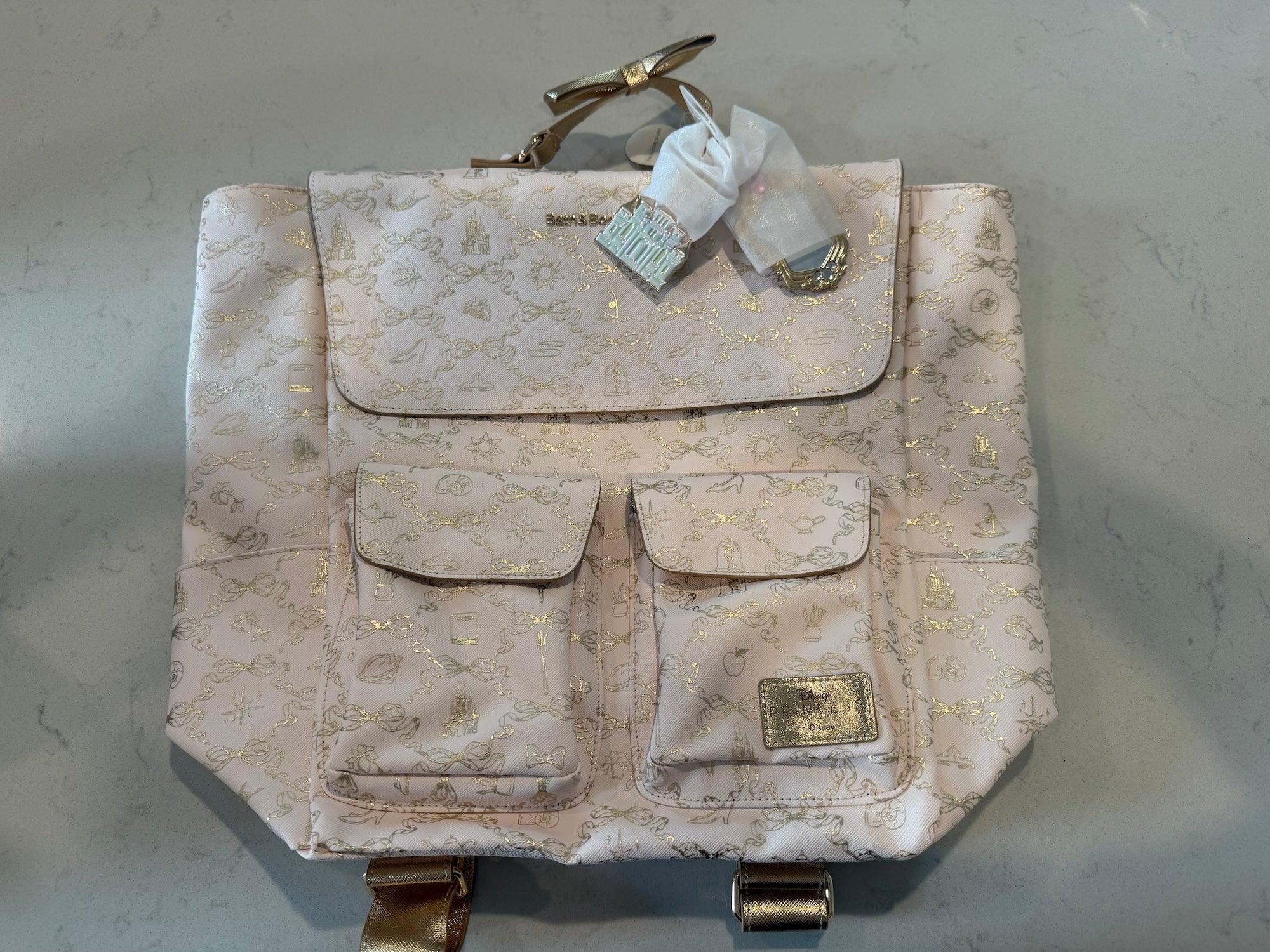 guess kacee mini logo backpack Factory Genelle zippered pockets Bath and Body Works Disney