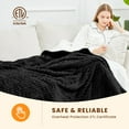thumbnail image 6 of WISHEAD Electric Heated Blanket Twin Size Throw with 5 Heat Levels & Auto Shut-off Flannel & Sherpa for Home Couch, Bed, Office Use, 62"x84", Black, 6 of 9