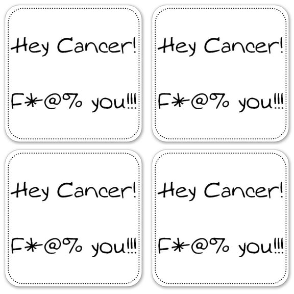 Vinyl Drink Coasters - Set of 4 - F*@% Cancer