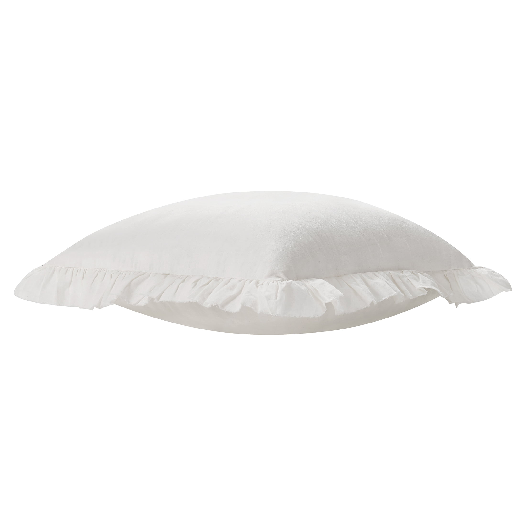 My Texas House 18" x 18" Ivory Ruffle Cotton Decorative Pillow