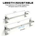 thumbnail image 2 of ROSYNEY 304 Stainless Steel Towel Rack, Retractable 15.9-28.6 Inch Towel Bar with Hooks, Wall-Mounted Towel Rack for Bathroom, 1-BACK, 2 of 6