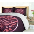 thumbnail image 5 of Ambesonne Live Laugh Love Duvet Cover Sets, Vibrant Circle, 2-Queen, Coral Plum White, 5 of 6