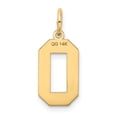 thumbnail image 3 of 14k Yellow Gold Medium Satin Number 0 Charm Pendant, 3 of 4