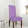 thumbnail image 4 of ZICANCN Purple Floral Stripes Chair Protectors Seat Covers , Dining Chair Slipcovers for Dining Room Hotel Kitchen Lavender, 4 of 8