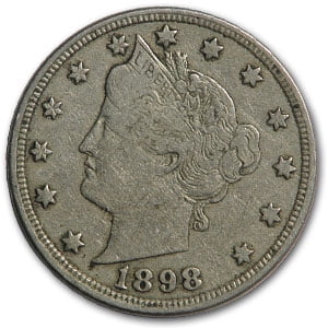 1898 Liberty Head V Nickel Fine