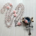 thumbnail image 5 of 2025 Rose Crystal Rosary Necklace Catholic Vintage for Cross Pendant Long Chain Necklace Religious Jewelry Gift, 5 of 5