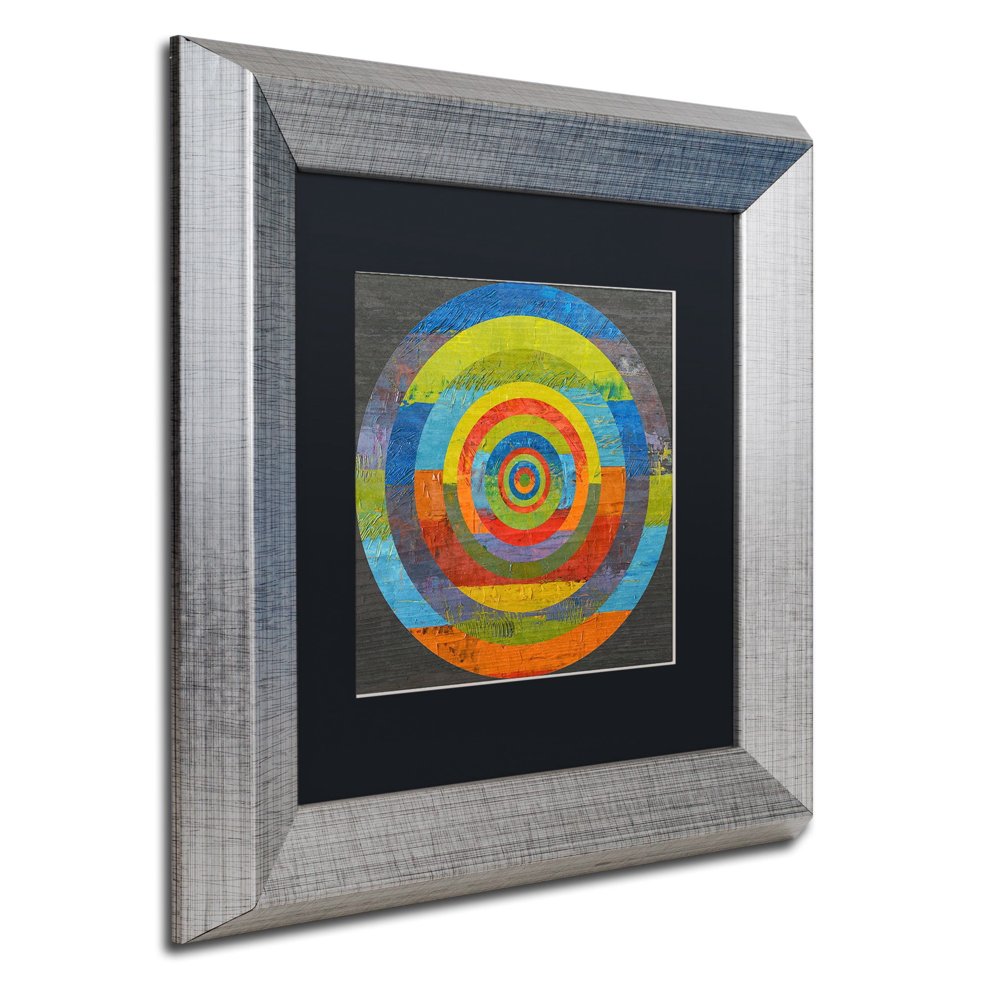 Trademark Fine Art "Full Circle" Canvas Art by Michelle Calkins, Black Matte, Silver Frame