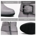 thumbnail image 7 of Pennysue Women's Gray Wide Width Ankle Boots With Buckle And Zipper Chunky Heel Ankle Strap Zip Boots For Ladies Size 9.5, 7 of 7
