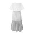 thumbnail image 5 of Women's Cotton Linen Casual Summer Dress Beach Vacation V Neck Short Sleeve Loose Going Out Dress Plus Size, 5 of 5