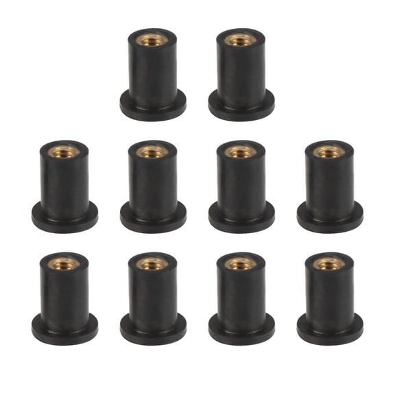 10pcs M4 4mm Straight Black Rubber Windscreen Windshield Screws Bolts Nut for Motorcycle