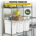 thumbnail image 5 of KFFKFF 6.6 Gallon Ingredient Bin, 3 Pcs PP Storage Bins with Wheels,  White Shelf Ingredient Bin with Scoop and Sliding Lid, Commercial Storage Bin, 5 of 9