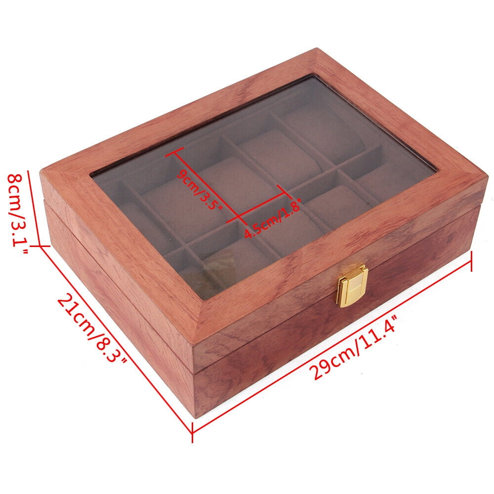 6/10/12 Slots Watch Box Watch Case Watch Display Case Storage Organizer Wooden Display Box Holder Jewelry Storage Organizer Jewelry Box