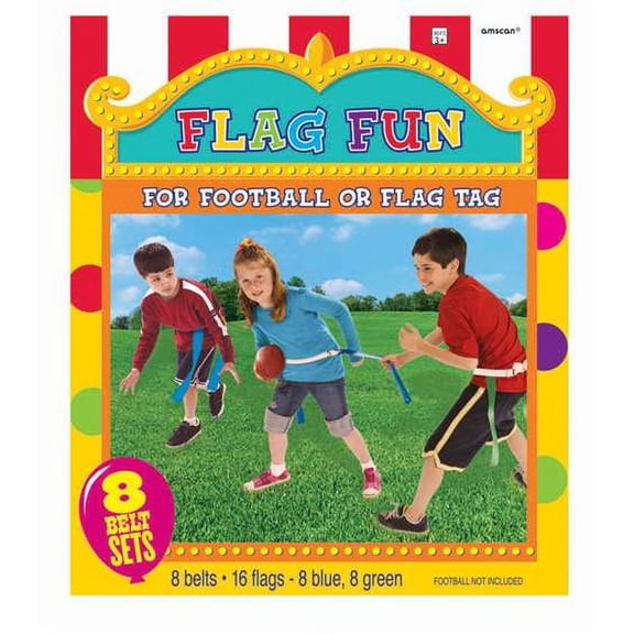 FLAG FOOTBALL Game Flag Tag Play set of 8 nylon webbed Belts