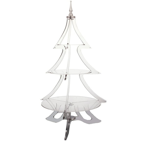 A Treasured Tree Traditional Acrylic Christmas Tree with Three Shelves, 4 ft.