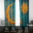 thumbnail image 4 of Teal Curtains For Bedroom, Celestial Sun And Moon Drapes 2 Panels Set, Mystical Boho Blackout Curtains For Living Room Home Decor, Patterned Grommet Drapes 42"W x 84"L, 4 of 6