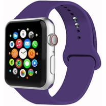 3Pcs Silicone Sport Replacement Watch Band for 42/44mm Apple Watch Series 1 2 3 4 5 6 Nike (1x Sm-Med & 1x Med-Lg Size Bands) - Purple