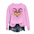 thumbnail image 6 of Craaazy Mardi Gras Clothing for Women Round Neck Long Sleeve Carnival Shirts Gifts, 6 of 6