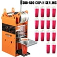 thumbnail image 3 of VEVORbrand Manual Tea Cup Sealer Machine 300-500 Cup/h, Manual Boba Tea Sealer Machine 90/95mm, Cup Diameter Cup Sealing Machine Orange, with Heating Technology for Bubble Milk Tea, 3 of 9