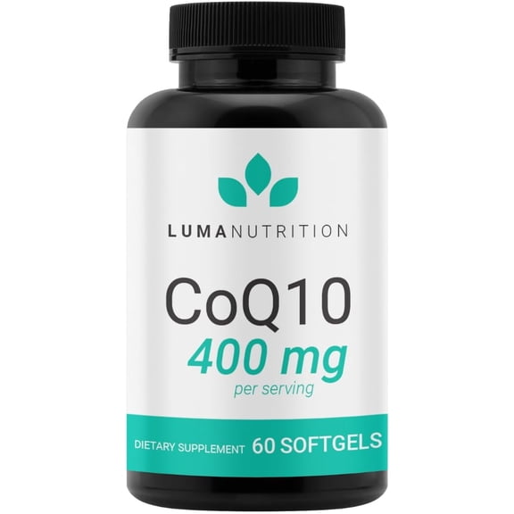 Luma Nutrition CoQ10 400mg Softgels - Premium Coenzyme Q10 - Co Q-10 200mg Softgel / 400mg Per Serving - 60 Liquid Softgels
