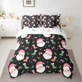 thumbnail image 2 of Castle Fairy Xmas Santa Claus Twin Bedding Sets 7-Piece for Children Teens,Merry Christmas Bedding Comforter Set Microfiber,Kawaii Pink Bowknot Breathable Sheet Sets,Microfiber Bedroom Decor, 2 of 8