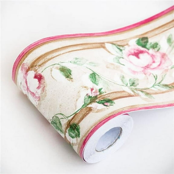 Blancho Bedding B2002-2-Roll Love of Lotus Design Self Adhesive Wallpaper Borders Home Decor - Multi Color