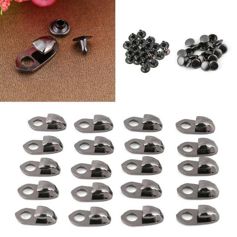 Dilwe Boot Lace Hooks, 20Pcs/Set Boot Hooks Lace Fittings with Rivets for  Repair/Camp/Hike/Climb Accessories, Boot Hooks Lace Fittings